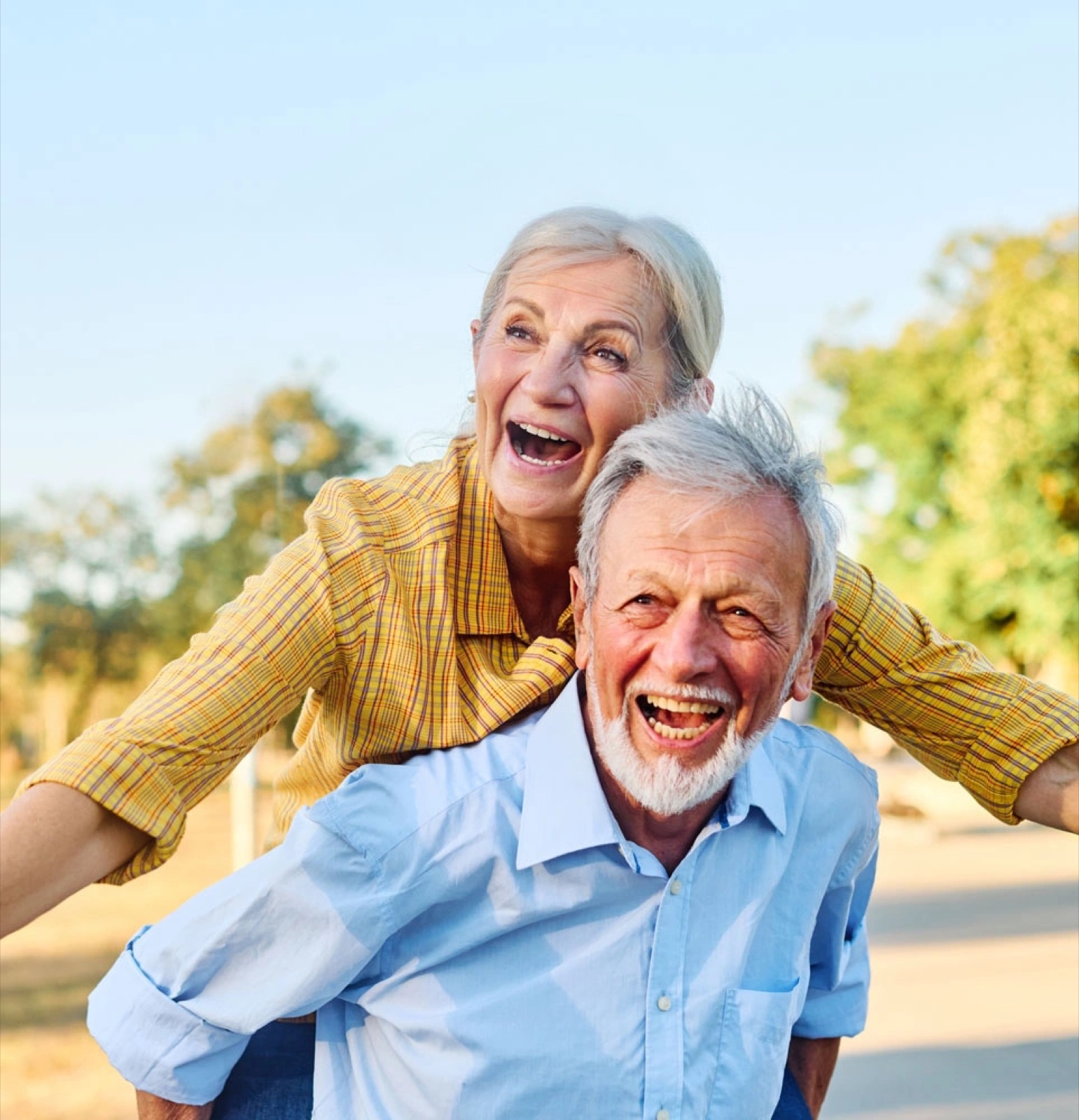Older couple smiling together
