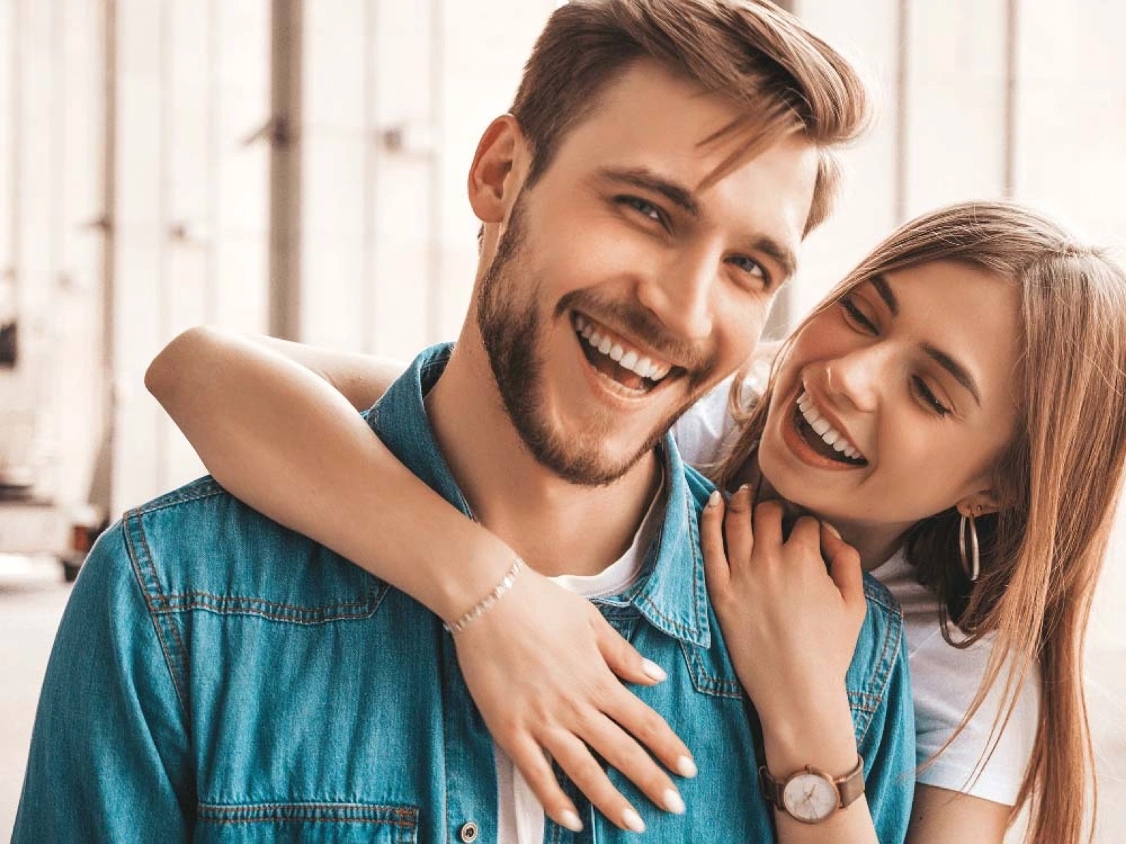 Smiling dental patients