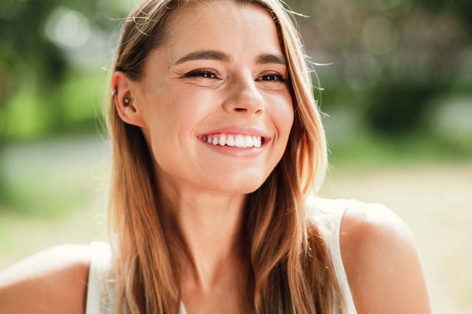 Patient showing her bright smile