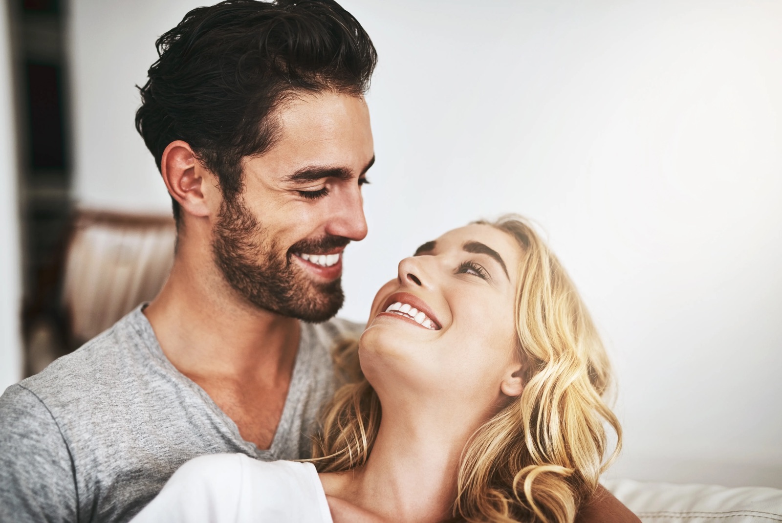Couple smiling with confidence